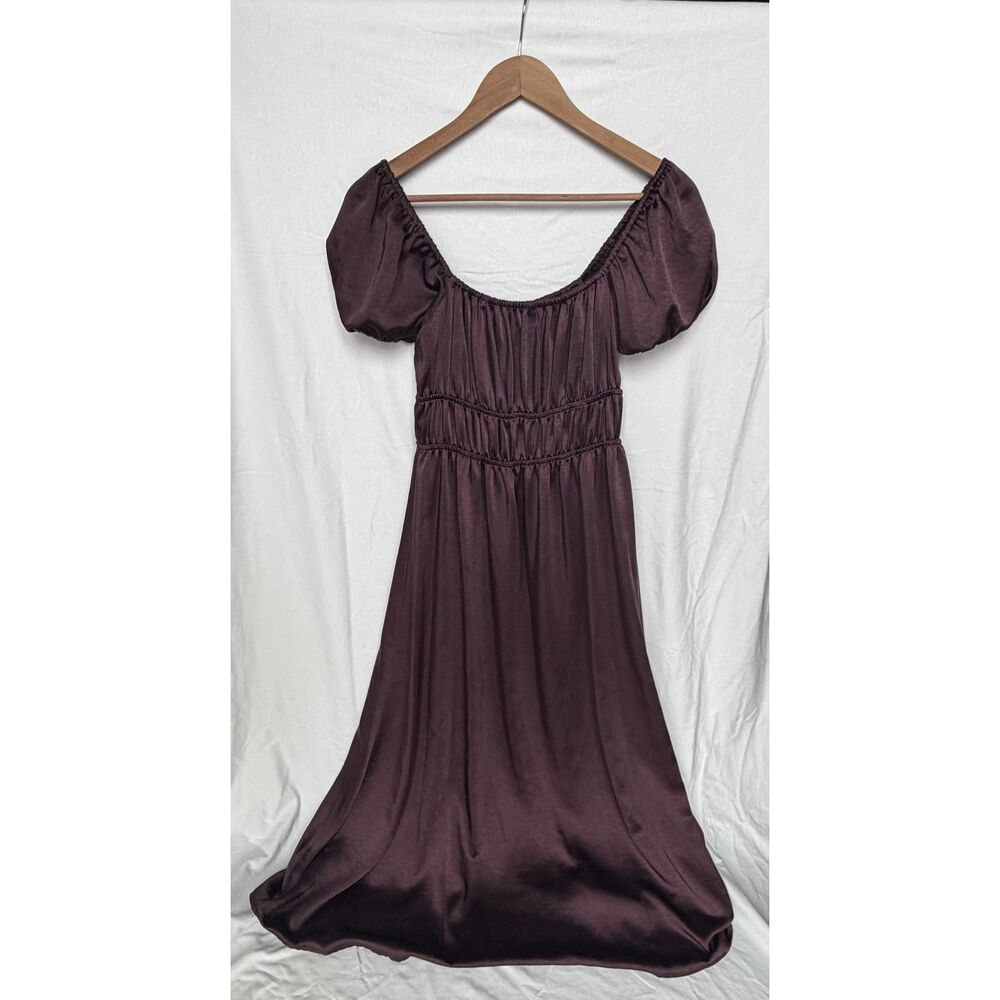 GB Purple Satin Milkmaid Dress